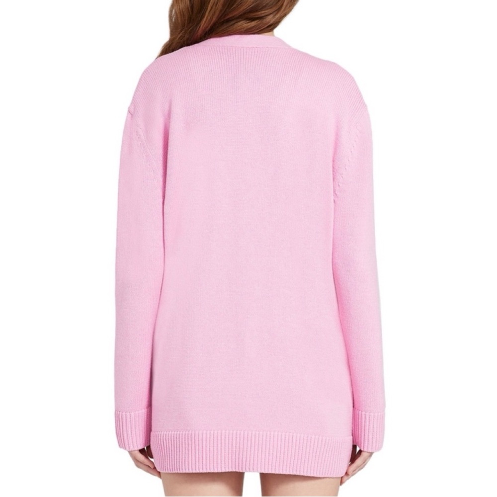 alice + olivia | bradford stace face grandpa cardigan in electric pink ↷ - Picture 16 of 16